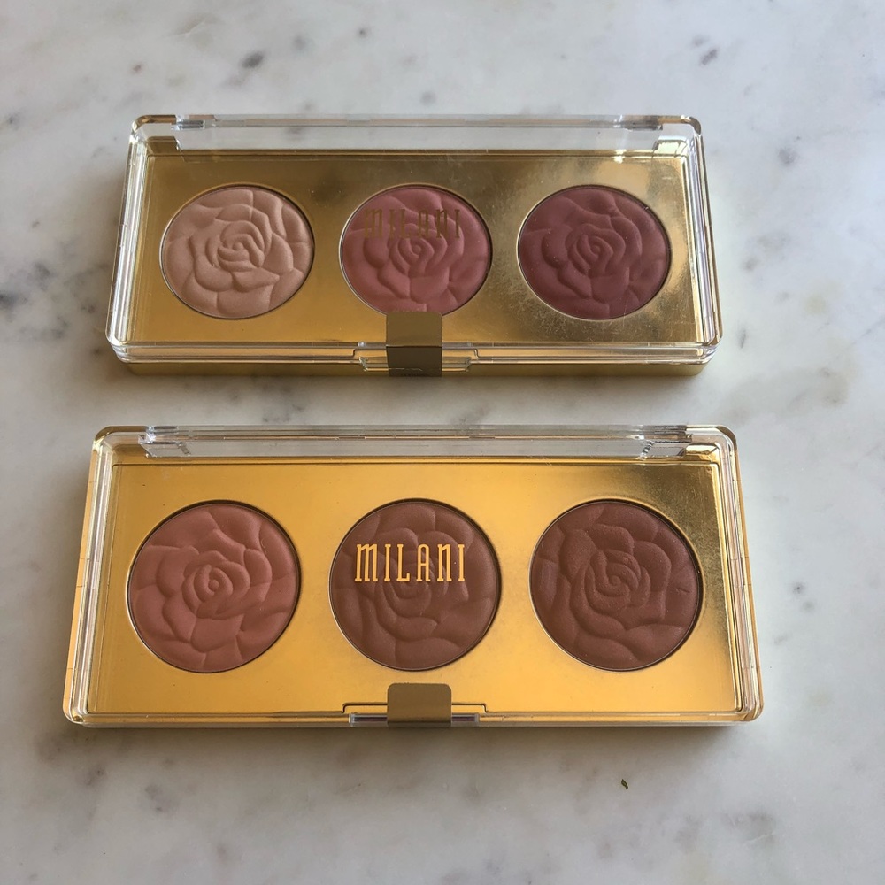 Milani Rose Powder Blush Palettes - swatched!